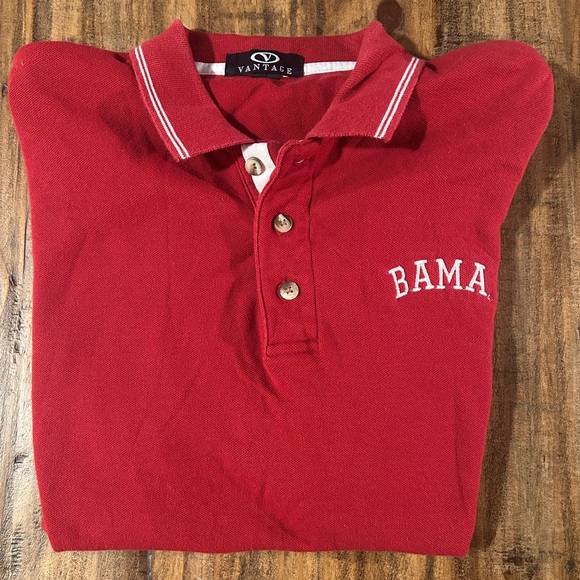 Alabama Crimson Tide Large “Bama” Embroidered Red Polo - Picture 1 of 3
